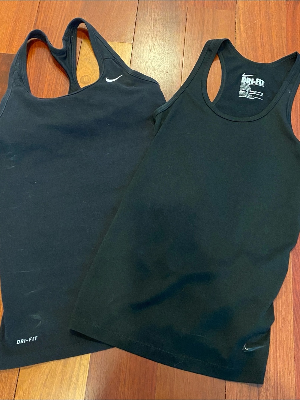 Nike Black Dri-FIT Performance Tank Top with White Logo Lot of 2